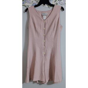 D.B.Y. Ltd. Checkered 9 Medium Pink Checkered Classic Retro Lightweight Romper